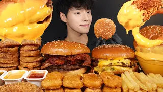 ASMR MUKBANG BURGER & FRENCH FRIES & ONION RINGS & CHICKEN NUGGETS & APPLE PIE