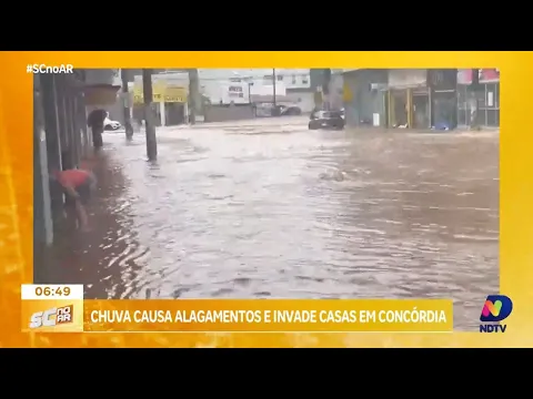 Chuva causa alagamentos e inundações na Região Oeste de Santa Catarina