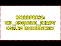 Wordpress wp - enqueue