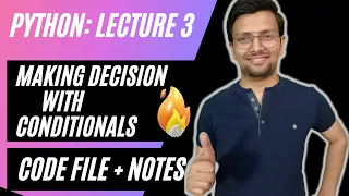 Python Making Decision with Conditionals if-elif - if-else Python Tutorial in Hindi