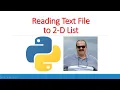 Python Reading Text File into 2-D List Files Lists Strings and Two Dimensional Lists