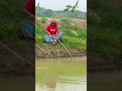 Village fishing with hook #fishing #fishvideo #shorts