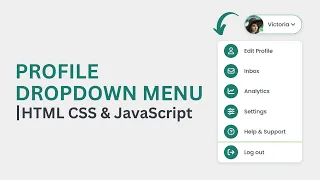 How To Make Profile Drop-down Menu Using HTML CSS Vanilla JavaScript Toggle User Account Menu