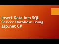 How to Insert Data into SQL Server Database using asp net C Hindi Urdu