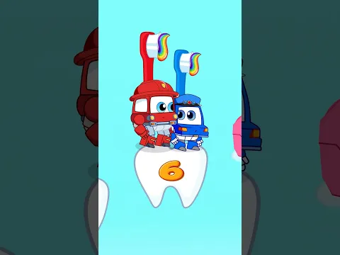 Contando 1-10 mientras te Cepillas los Dientes | Aprende a contar números | Robosquad #shorts