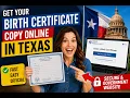 How to get a birth certificate copy online in Texas