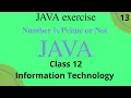 Number is prime or not java program class 12th information Technology term 2