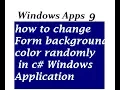 how to change Form background color randomly in c
