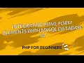 Integrating HTML Form elements with MySql Database series PHP code to handle Checkboxes