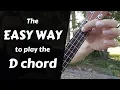 Easy way to play the D chord - Ukulele Beginners lesson tutorial