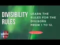 Learn the Divisibility Rules for the divisors 1-12