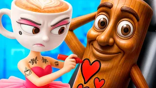 ¡Estudio De Tatuajes Para Superhéroes de Ballerina Cappuccina Y Espressona Señora!