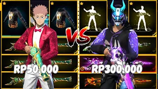ff account review price 50 000 vs 300 000 get all sg skins 