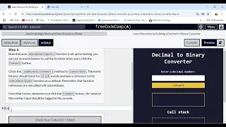 Learn Recursion by Building a Decimal to Binary Converter Step 4 freeCodeCamp org