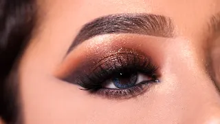 Download Chocolate Brown Smokey eye makeup with glitter || Party eye makeup Tutorial || Shilpa MP3