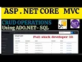 CRUD Operations Using ASP NET Core C without Entity Framework SQL Server ADO NET