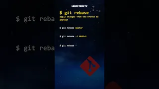 18 git tutorial git rebase command master git LinuxTechTV pro Git