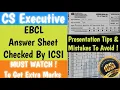 CS Executive EBCL Answer Sheet Analysis ICSI Answer Sheet CS Executive EBCL Certified Copy