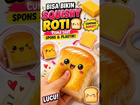 Cuma pakai spons, bisa jadi squishy roti🍞 #shorts #shortviral