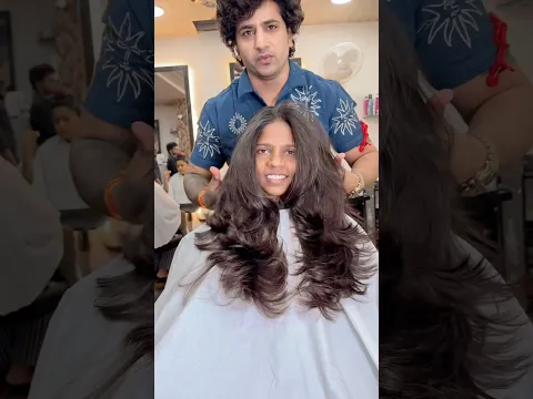 Long to short hair cut transformation #hairstyle #longlayerhaircut #viral #haircut