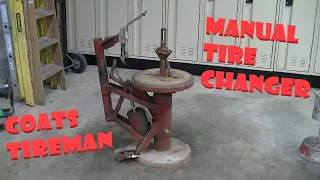 Using a COATS TIREMAN Twin-AIR Manual Tire Changer and manual balancer