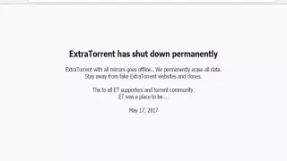 ExtraTorrent Shut Down Permanently from May 17 2017