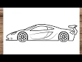 How To Draw McLaren P1 GTR 2015 Car - Easy Car drawing step by step