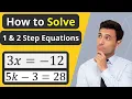 GED Math Lesson 26 How to solve one and two step linear Equations with practice