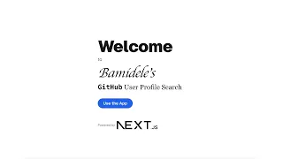 GitHub User Profile Search Application Demo