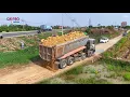 Lagu AMAZING! Start Project LANDFILL TASK BY Exprt Driver Dozer SHANTUI DH17C3 pushong SoilRock AndTrucks