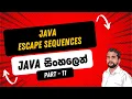 Part 11 Java Escape Sequences in Sinhala Java in Sinhala