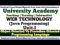 WT10 Web Technology Lecture Object Oriented Programming procedure oriented Basic Concept Java hindi
