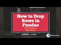 Pandas Python - How to delete rows from a dataframe