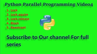 Learn Python parallel programming Python Thread part 3 3 Locks RLock