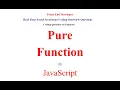 Pure Function in JavaScript JavaScript Interview Questions and Answers Frond end interview
