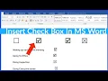 How To Insert Check Box in Microsoft Word How To Put Tick Box in Word