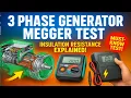 How to do insulation test of 3 phase Altenator how to do 3 phase Generator winding megger testing
