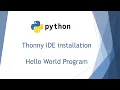 How to Install Thonny IDE Python HelloWorld program