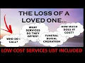 Funeral Home Services Burial Cremation More Guide for Loss of Loved One