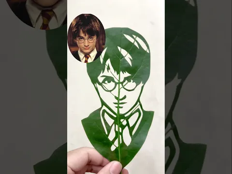 Harry Potter On a leaf Carving #shorts #harrypotter