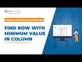 Find row with minimum value in Column Python Pandas Tutorial