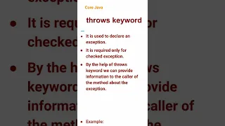 throws Keyword 40