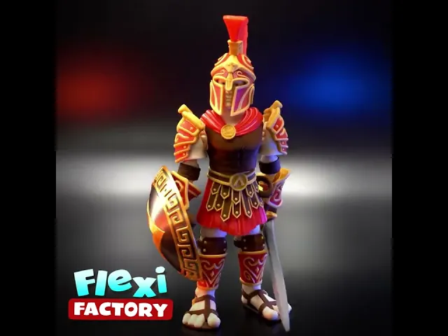 Flexi Factory Spartan Warrior with XL/Cut version and 3mf included! video thumbnail