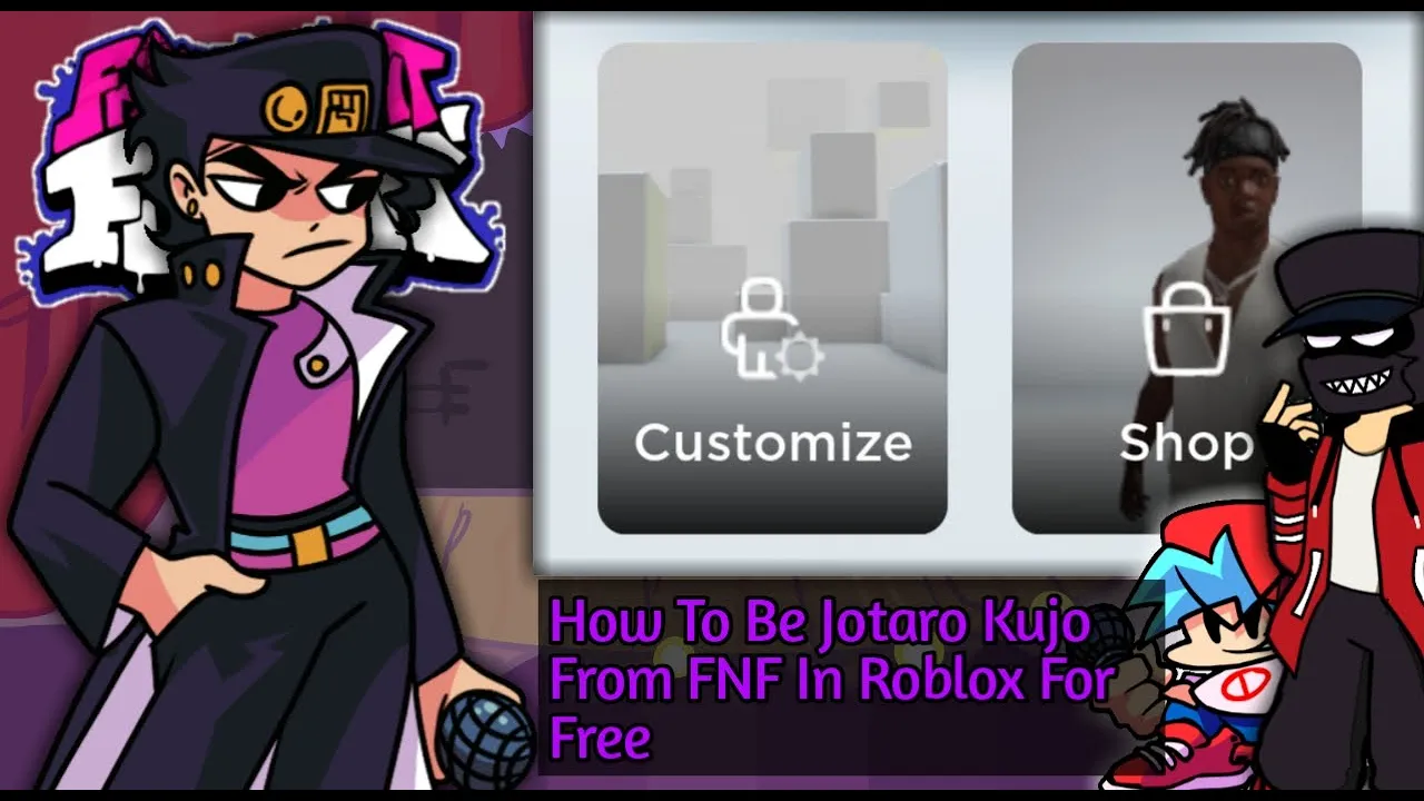 How To Be Jotaro Kujo From FNF For Free || Roblox