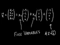 Parametric Vector Form and Free Variables Passing Linear Algebra