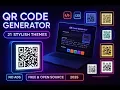 Build a Responsive QR Code Generator Website with 21 Themes HTML CSS JavaScript Source Code