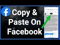 How To Copy Paste On Facebook