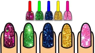 How to Draw Nails Nail coloring pages Learn Colors for Children Nail Art Desing