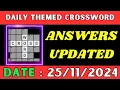 Daily Themed Crossword Puzzle Answers - Music Mondays November 25 2024
