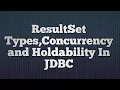 26 ResultSet Types Concurrency and Holdability In JDBC